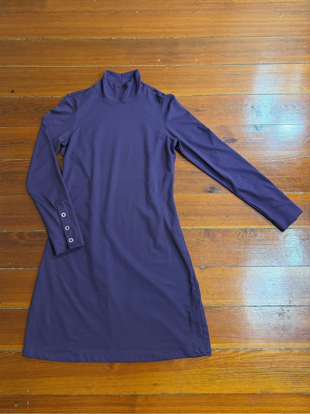 Title Nine Purple Mock Neck Getaway Long Sleeve Dress Sz Med 💚🍄